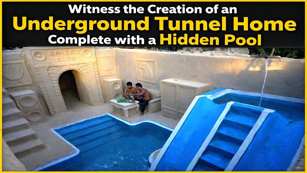 Witness the Creation of an Underground Tunnel Home Complete with a Hidden Pool