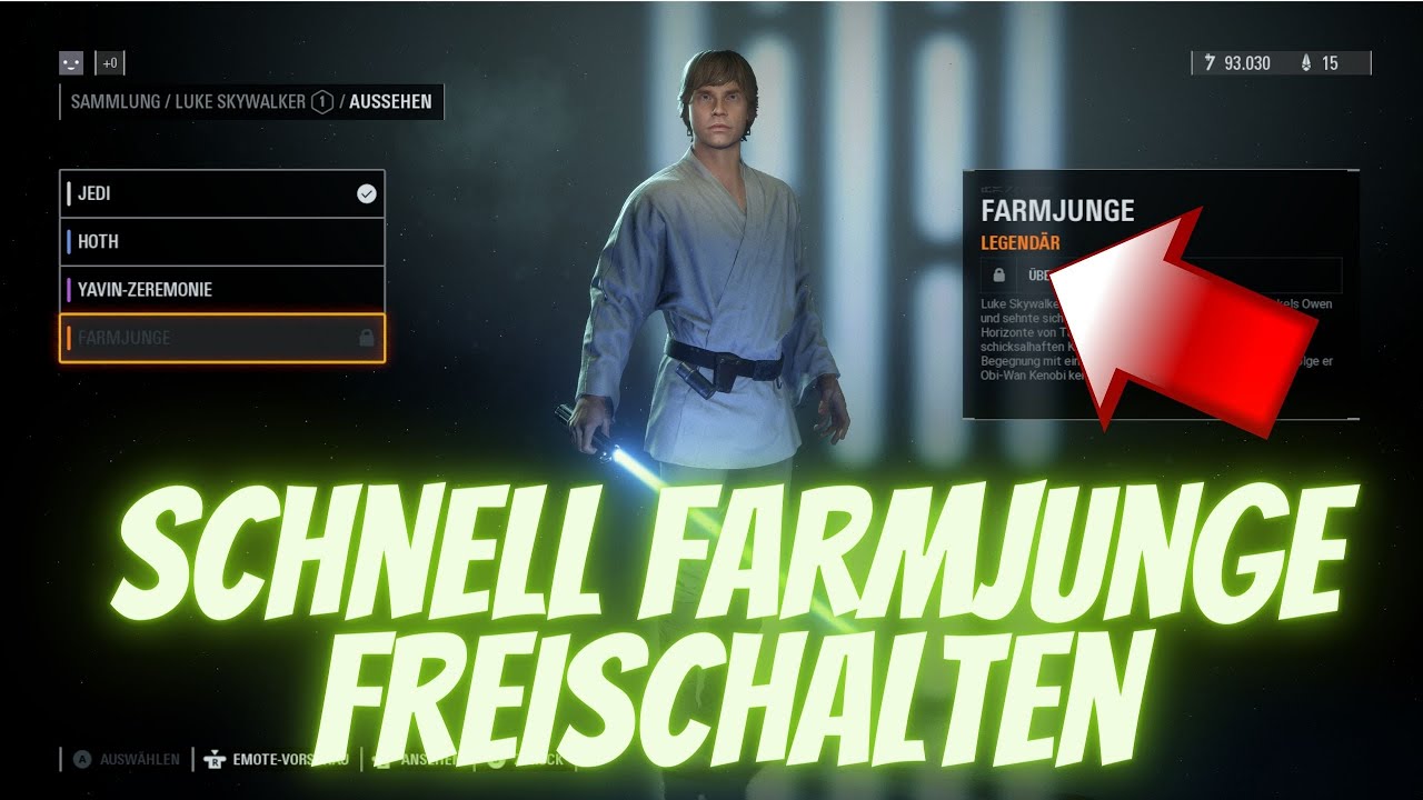 Farmjunge Skin für Luke Skywalker Schnell Freischalten