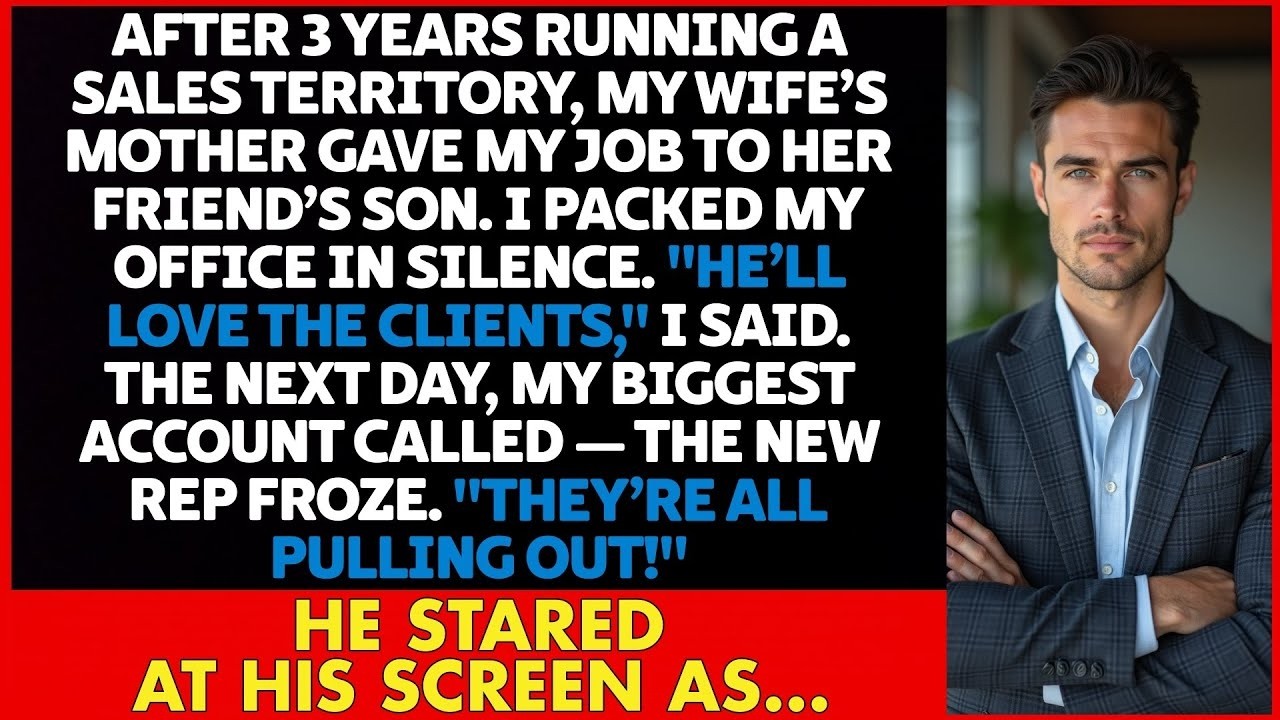 Wife’s MOTHER gave my SALES job to her FRIEND’S SON, but my CLIENTS had other plans