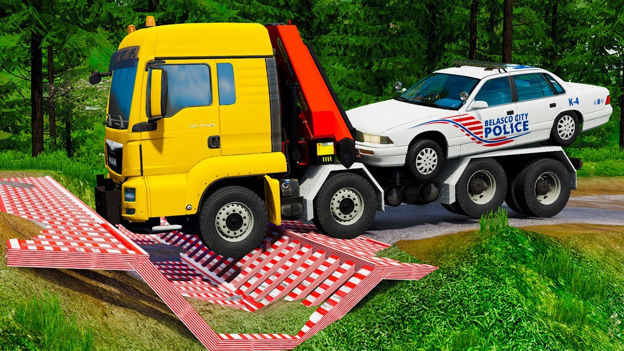 Trucks vs Speed Bumps – Satisfying Suspension Test #6 | BeamNG Drive | BeamNG AMG #beamngdrive