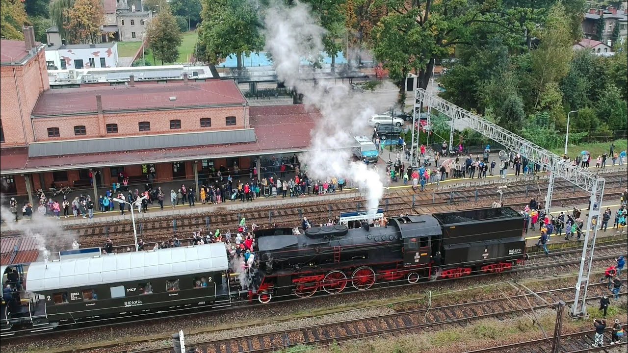 Przejazd parowozu przez Pszczynę 