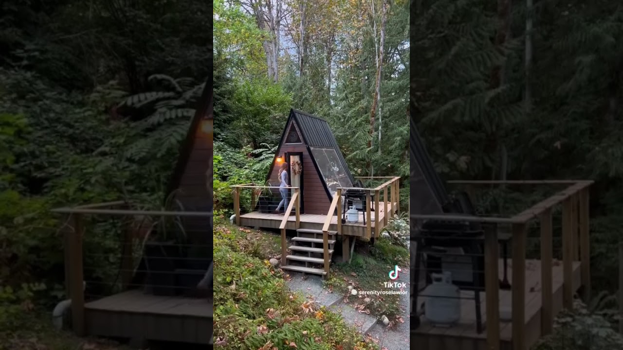 Cool off grid a-frame cabin! #diy #cutecabin #offgrid #cabin #aframecabin