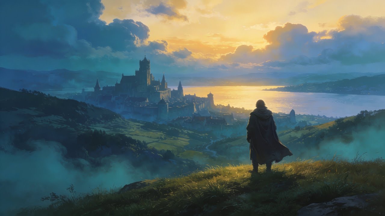 Fantasy Medieval Ambience | Calm Kingdom at Sunset 🌄 | Relaxing Ambient Music