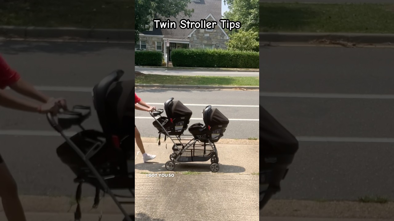 Twin Stroller Tips #twinmom #twinmomlife #twins #momhacks #mom #momlife #parenting #doublestroller