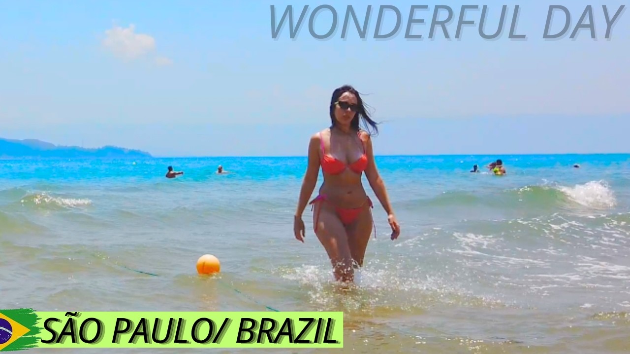 🇧🇷 ILHABELA🌴Praia do Sino 🇧🇷 Сан-Паулу, Бразилия【4K UHD】Прогулка по пляжу