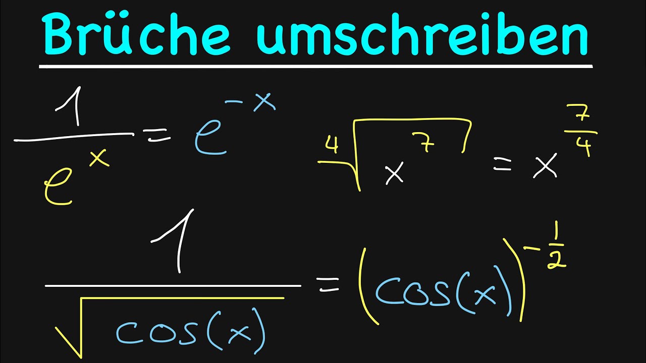 Brüche und Wurzeln umschreiben!