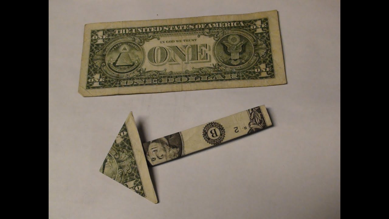 $1 One Dollar Bill Money Arrow Origami - Paper Folding Tutorial - Moneygami Hand Made Arrows Guide