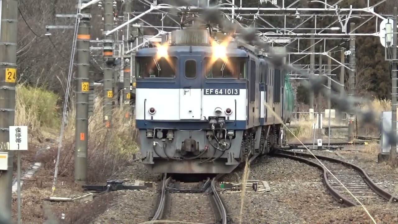 【EF64重連】8084 ㇾ南松本→稲沢　石油返空貨物列車　中央西線贄川（にえかわ）駅を通過
