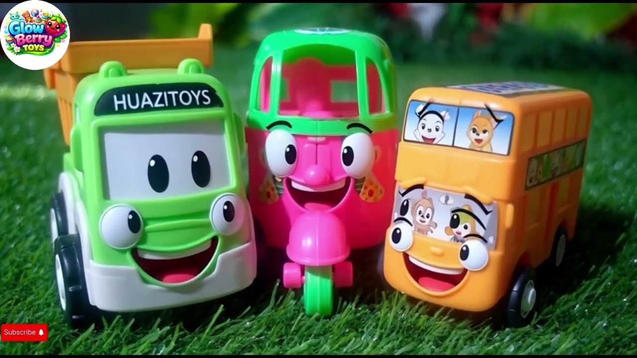 The Little Mini Bus, Auto Rickshaw and Dumper Truck Story 🚌🛺🚛🌈 | 3D Kids Fun Story