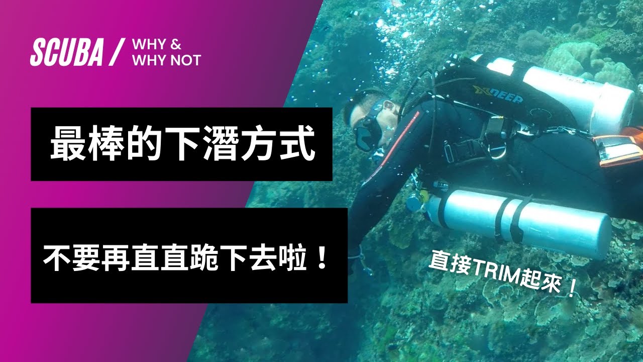下潛方式你做對了嗎？｜更容易做到中性浮力的下潛｜Tri-Force Dive Channel