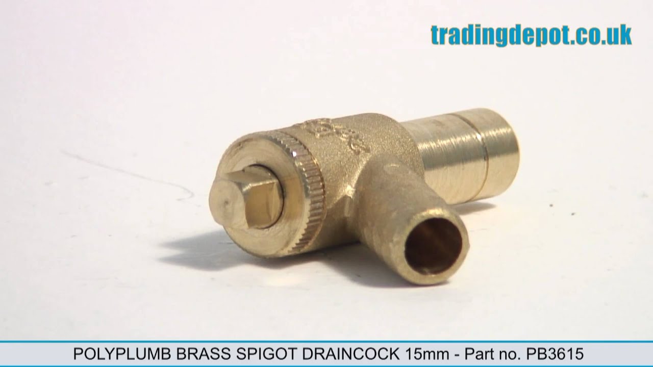 TRADING DEPOT: Polyplumb Brass Spigot Draincock 15mm - Part no. PB3615