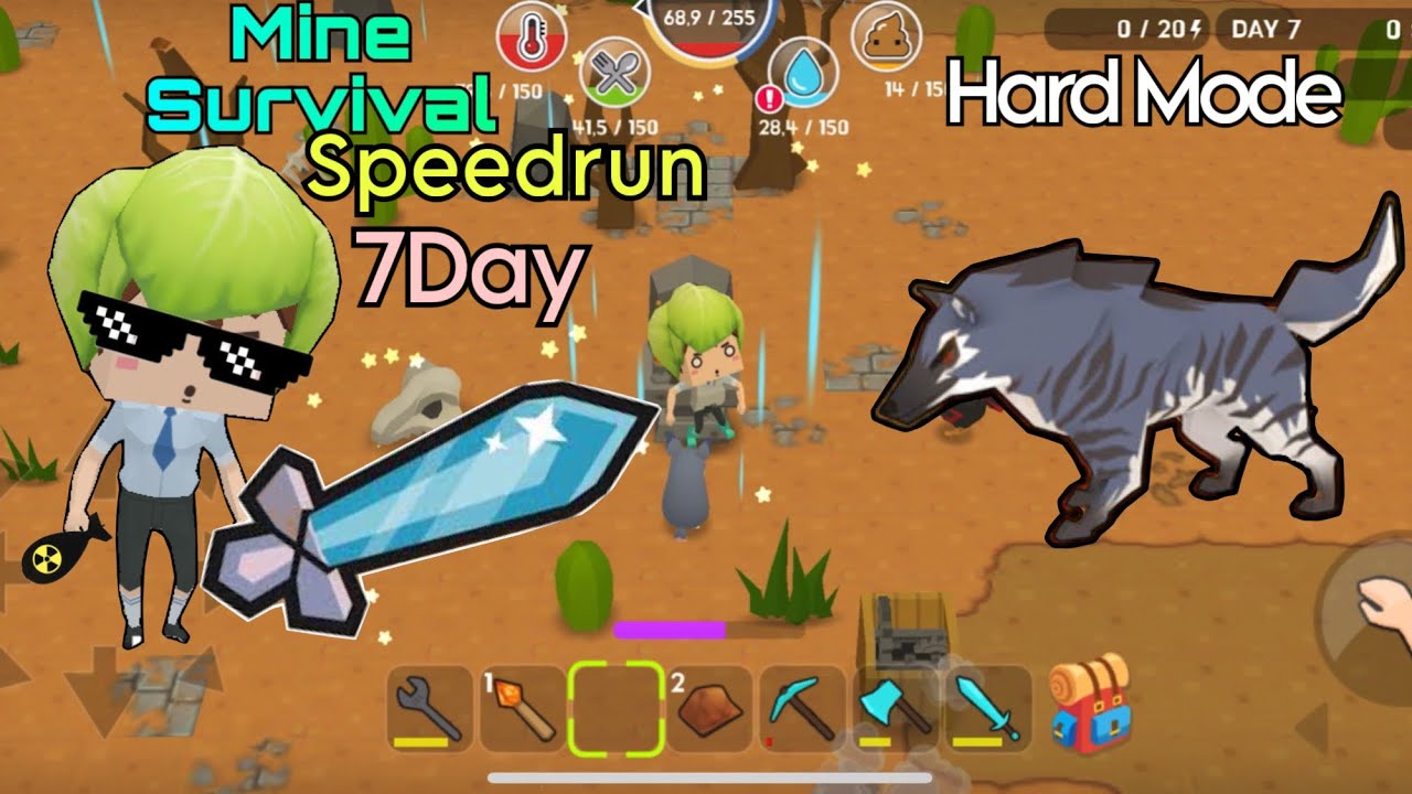 Mine Survival Hard Mode speedrun 7 Day