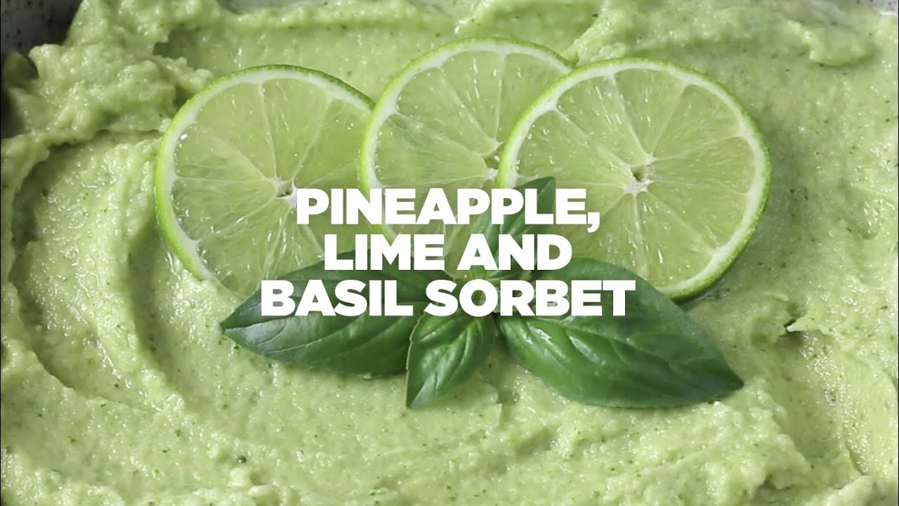 EASY FRUIT SORBET -  Pineapple, Lime & Basil 💚🍍