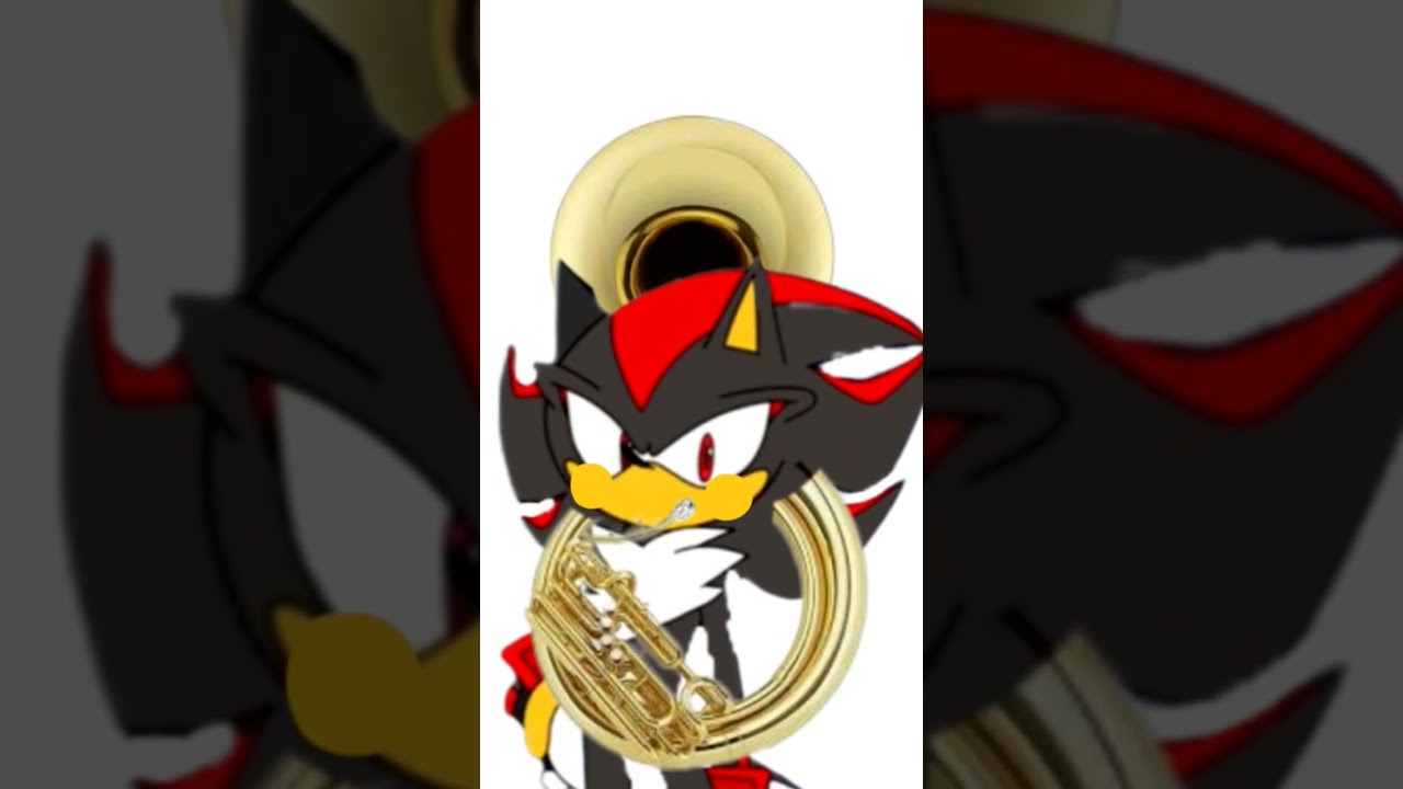 Shadow playing the sousaphone 