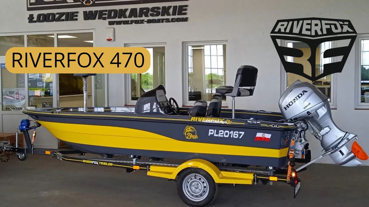 Łódź wędkarska RIVERFOX 470 + silnik zaburtowy Honda BF50