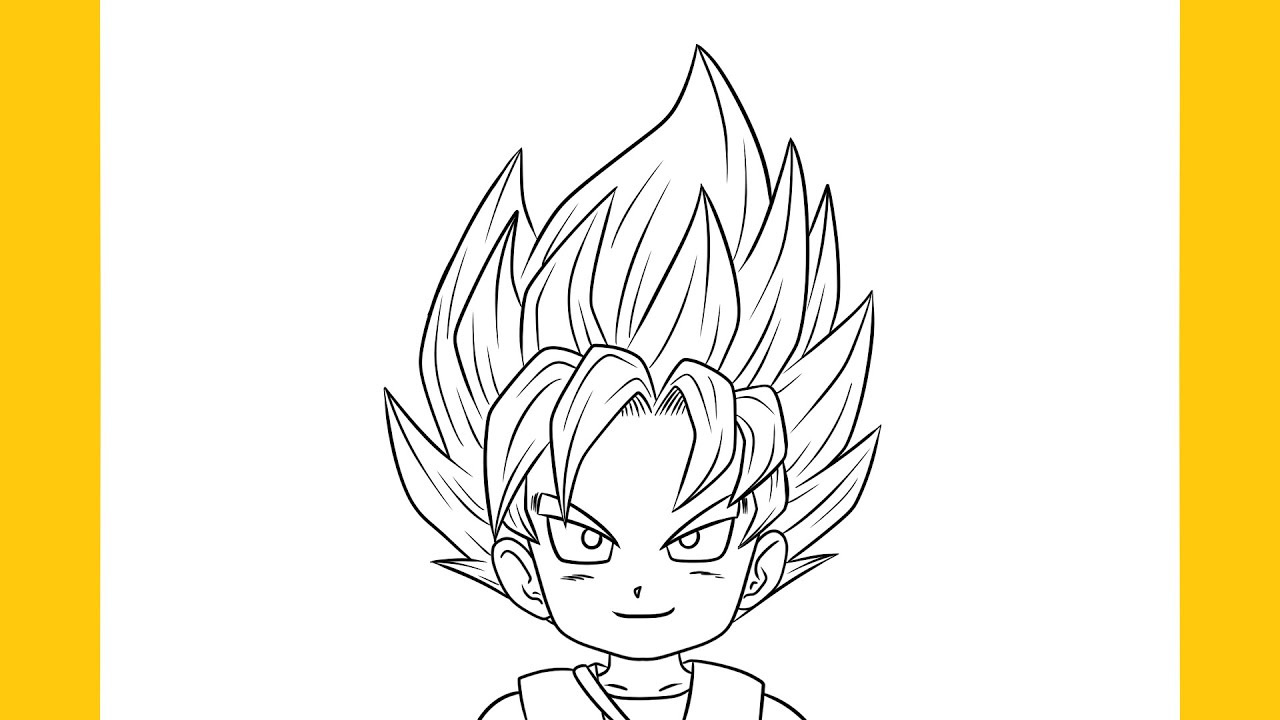 How to draw Super Saiyan Goku with guidelines step by step (Dragon Ball Daima)