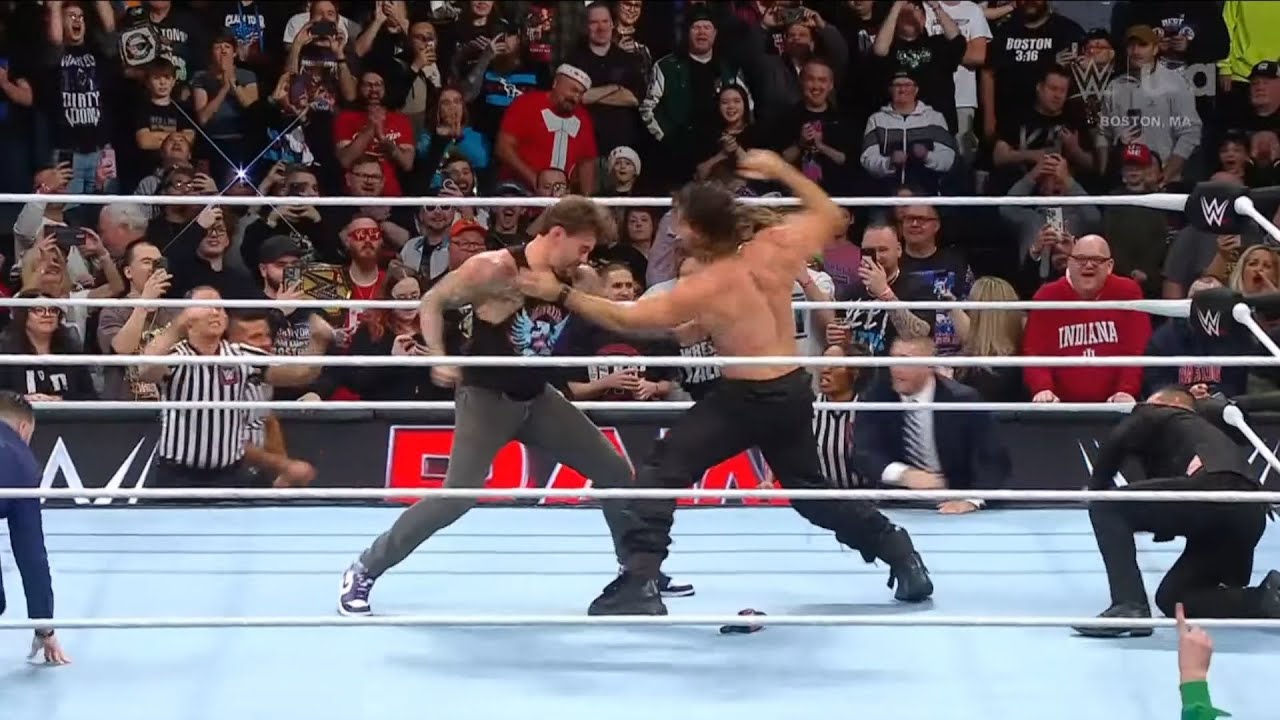 CM Punk attacks Seth Rollins | WWE RAW 12/16/2024
