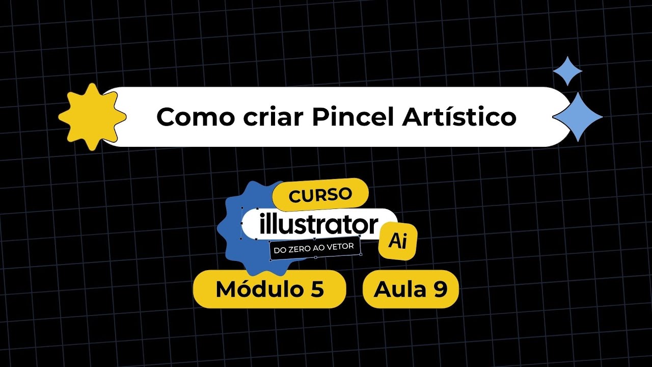 Como criar PINCEL artístico no Illustrator - Curso Illustrator Módulo 5  Aula 9 - Design Gráfico
