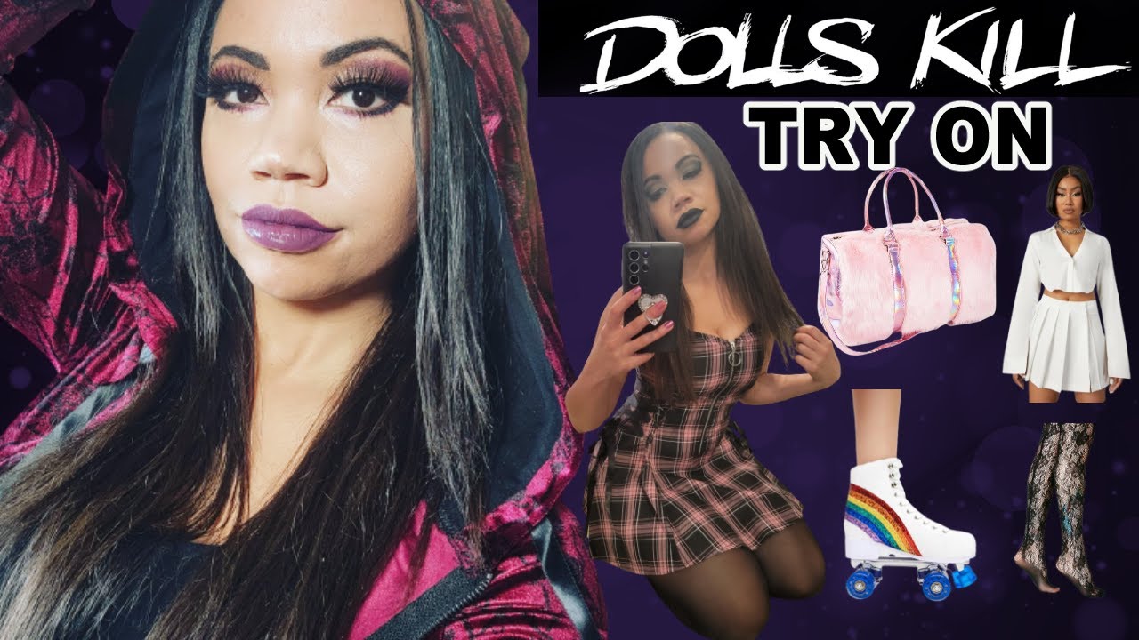 DOLLS KILL TRY ON HAUL - Skates, Boots, Dress, Skirt, & more gothic clothing 