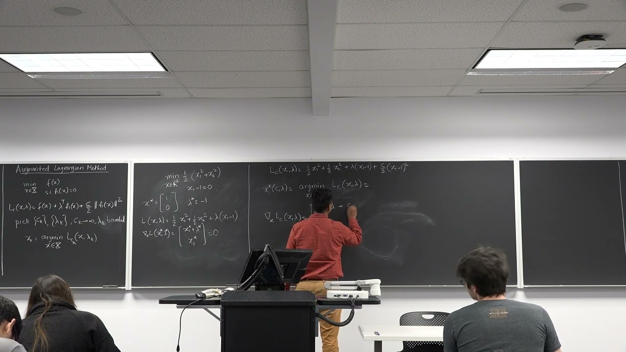 ECE 5500 Lec 22: Augmented Lagrangian Method, method of multipliers