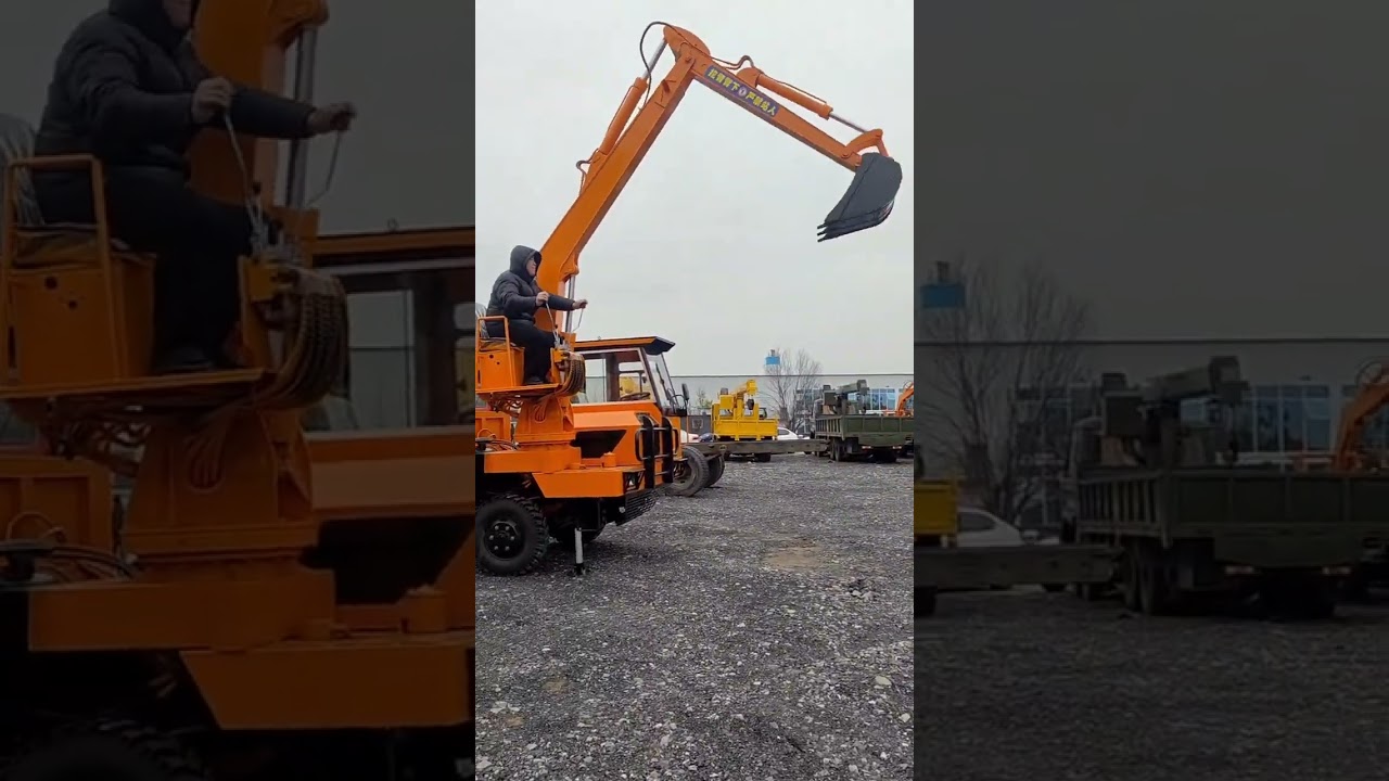 Excavator video Excavator gantry crane burial vehicle