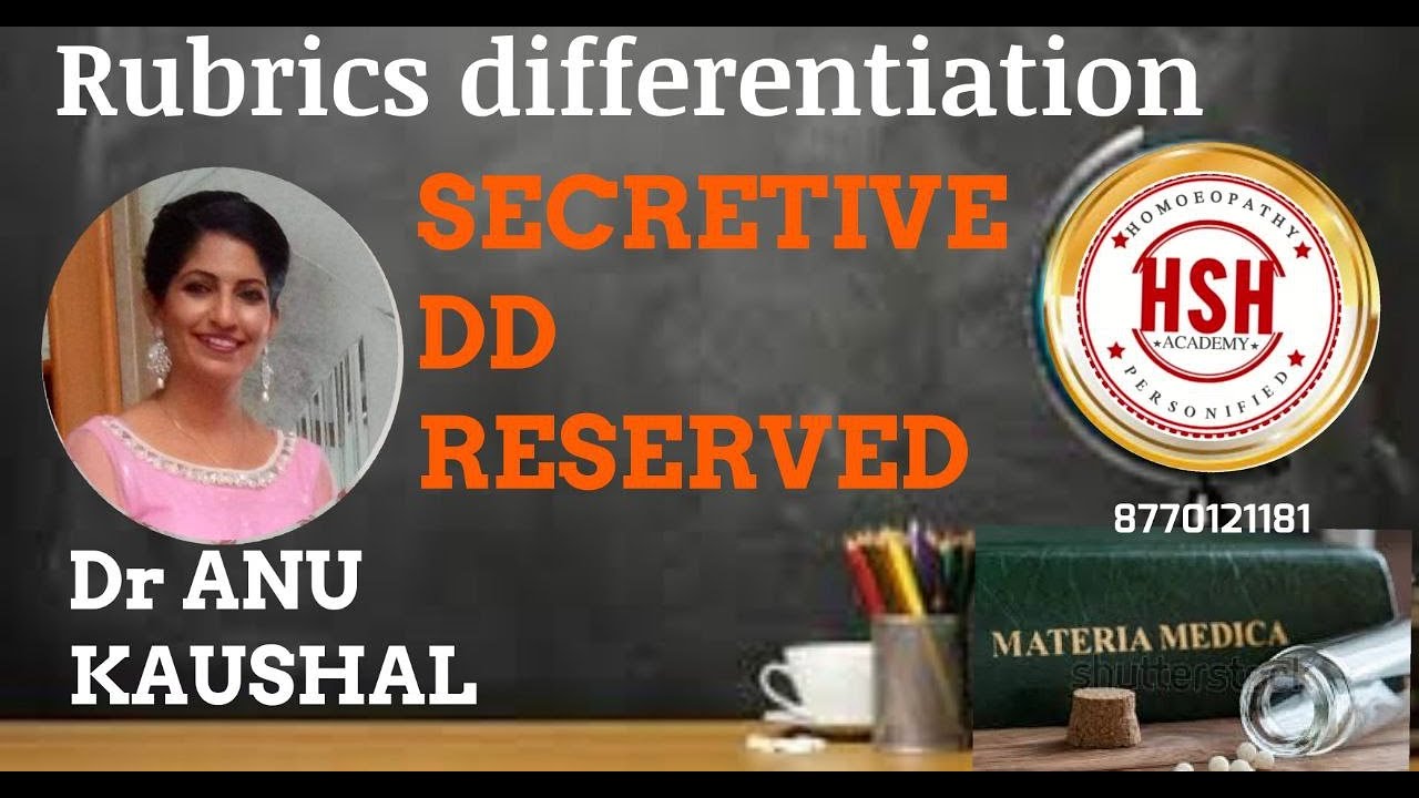 RUBRIC DIFFERENTIATION #7 - SECRETIVE AND RESERVED - Dr ANU KAUSHAL @hsh_homeopathy