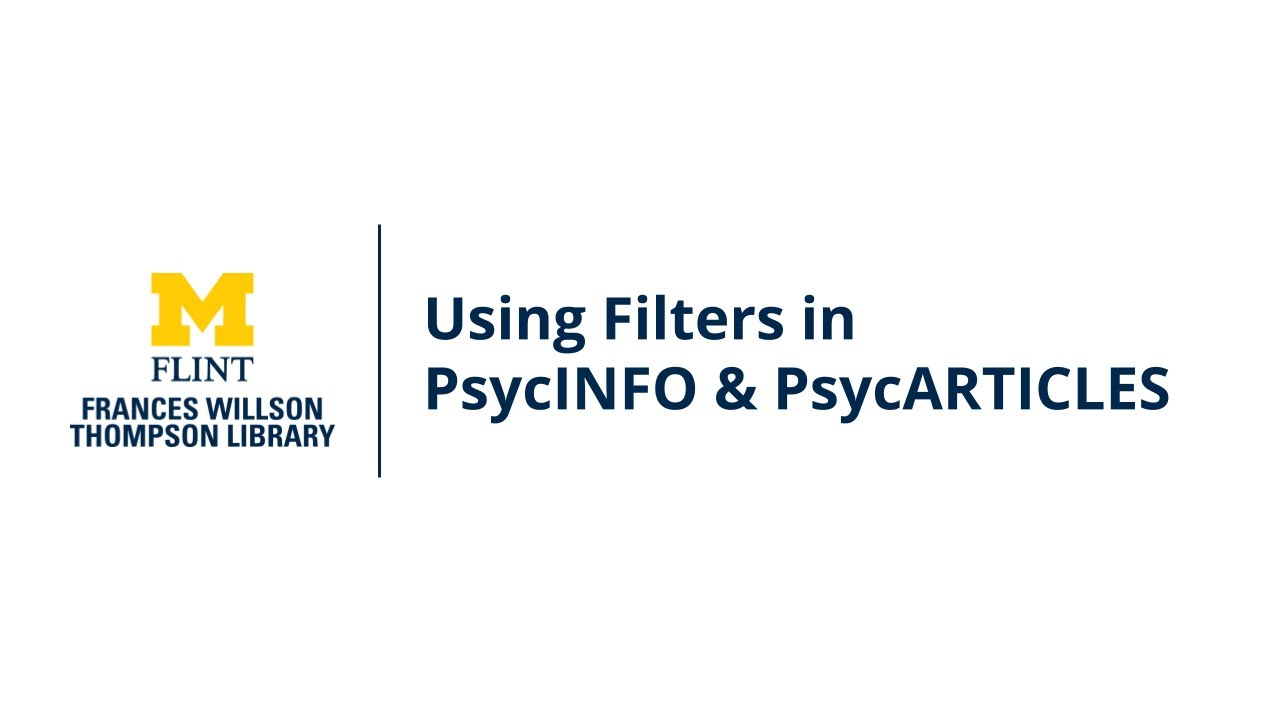 Использование фильтров в PsycINFO и PsycARTICLES