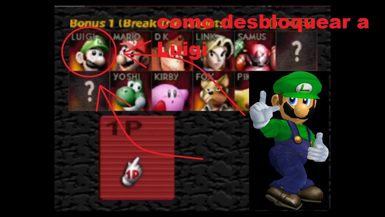 TUTORIAL SUPER SMASH BROS (N64) DESBLOQUEAR A LUIGI