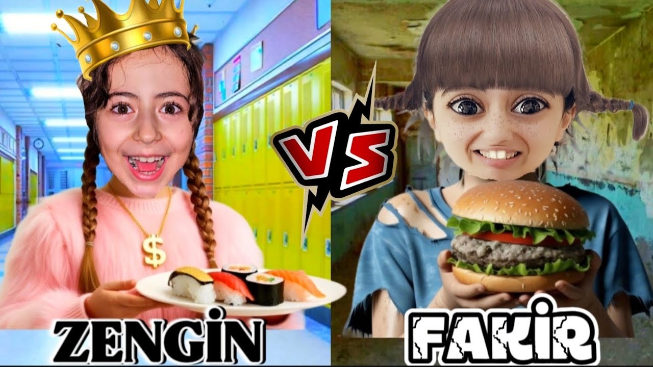 ZENGİN VS FAKİR CHALLENGE!! ESMA ve PELİNSU OKULDA ماما جابت بيبي - جنى مقداد | طيور الجنة
