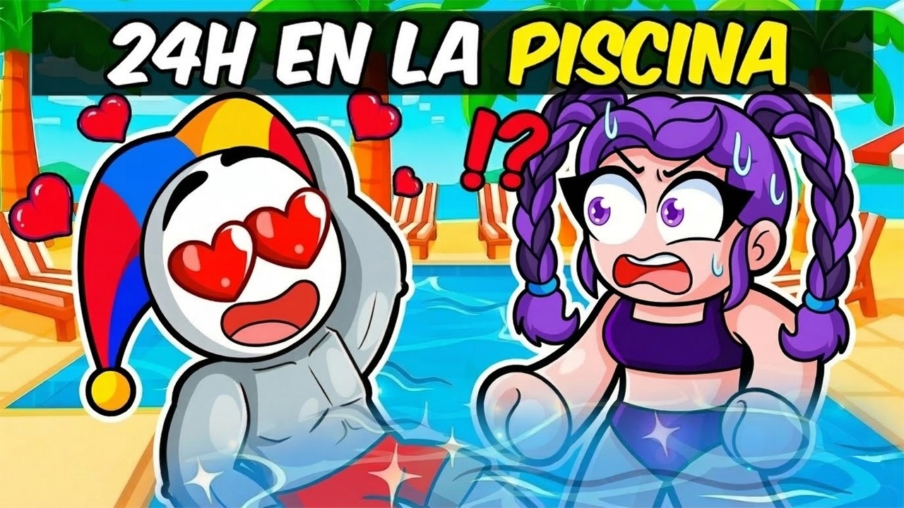 ¡PASE 24 HORAS en la PISCINA con mi FAN LOCO en ROBLOX!