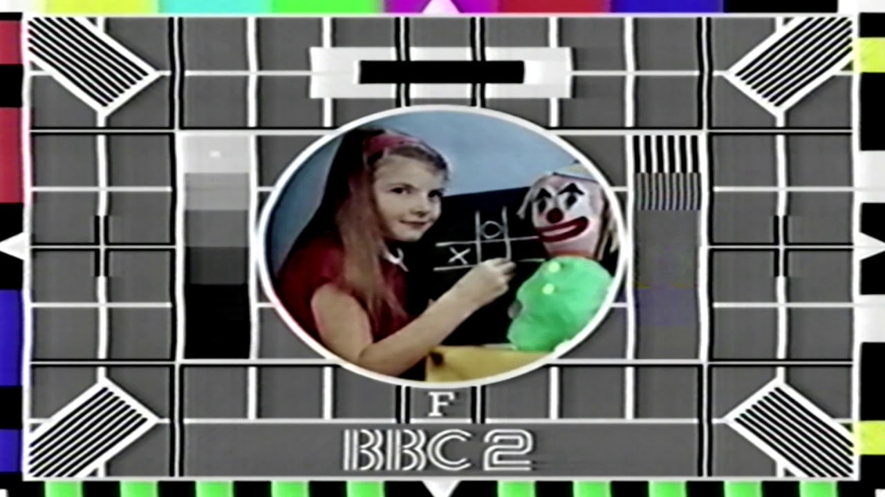 bbc 2 shutdown clock  and test pattern