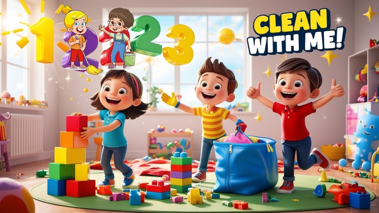 The Clean-Up Song EVERY Toddler Needs! 🎶 1-2-3, Clean With Me! Catchy Clean-Up Song Works LIKE MAGIC