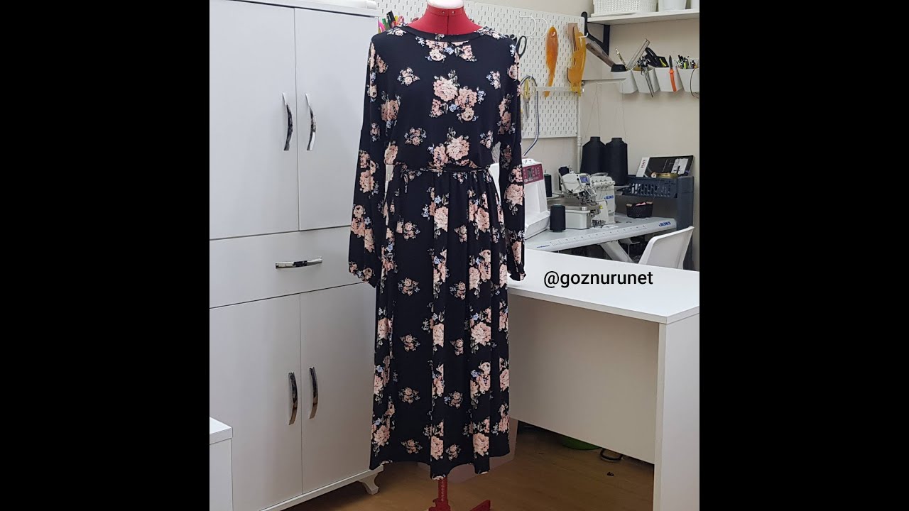 Kalıpsız Pratik Kesim Elbise Dikimi-Practical Cutting Dress Sewing