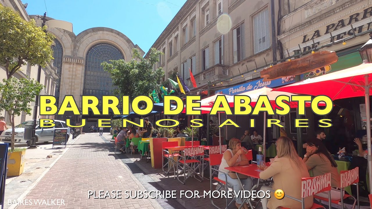 [4K] Buenos Aires Walk - Barrio de Abasto - Pasaje Carlos Gardel / Buenos Aires Argentina