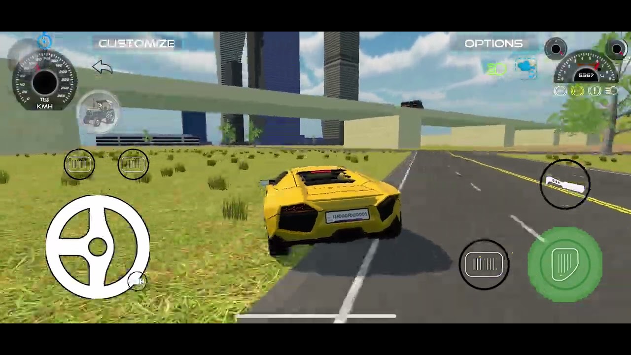 Yellow 🟡 porche car stunt 