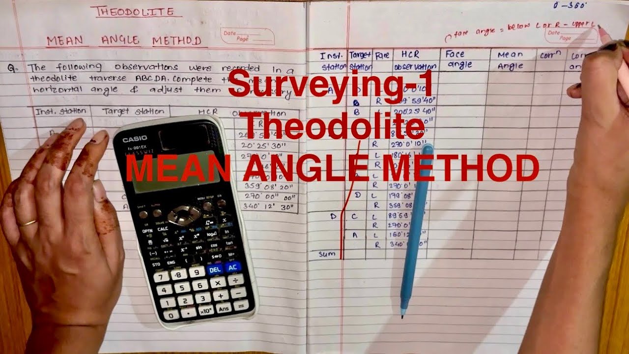 Mean angle method |Surveying-1 |Theodolite #surveying #theodolite