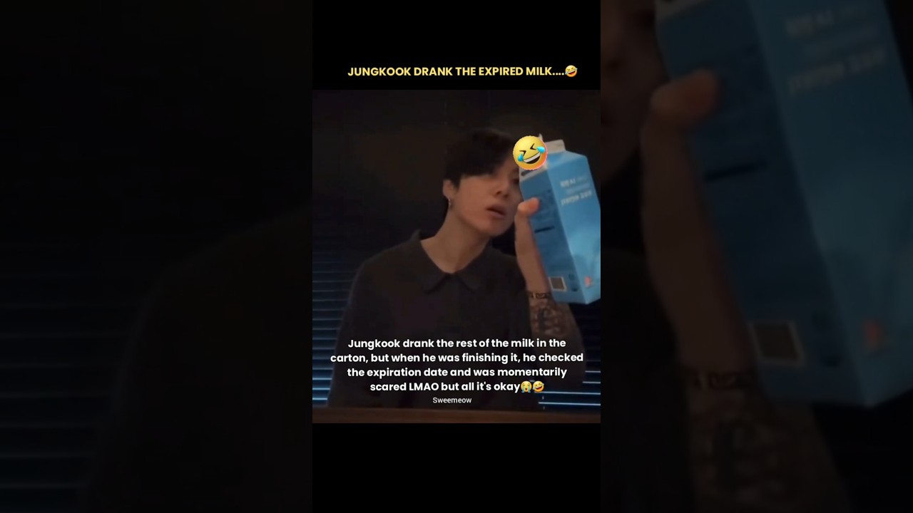 🐰 Drank Expired Milk😭🤣Jungkook reaction after realizingJungkook weverse live(28/9/25) #jungkook