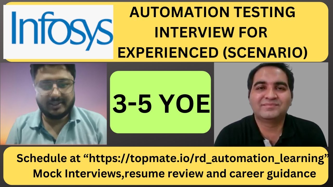Infosys Automation Testing Interview Experience | Real Time Interview Questions and Answers