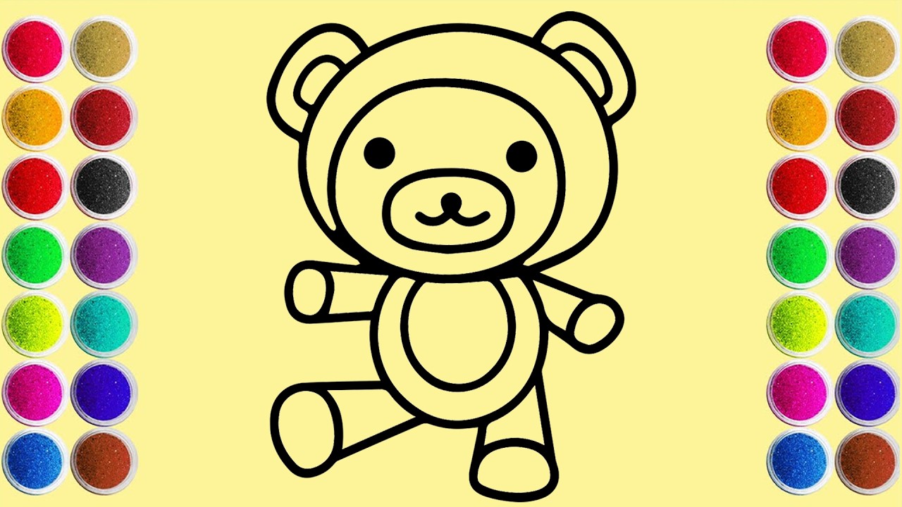 Relax and enjoy this satisfying sand painting of a cute teddy bear | easy step by step tutorial