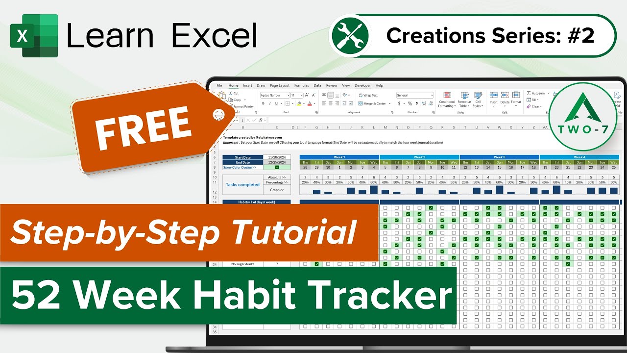 Daily Habit Tracker - Free Template and Step by Step Tutorial - Create Your Own Spreadsheet