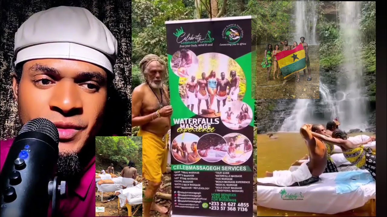 Viral Ghana Visit: Waterfall Massage Moment Stuns Black Americans & White Tourists 😲🇬🇭