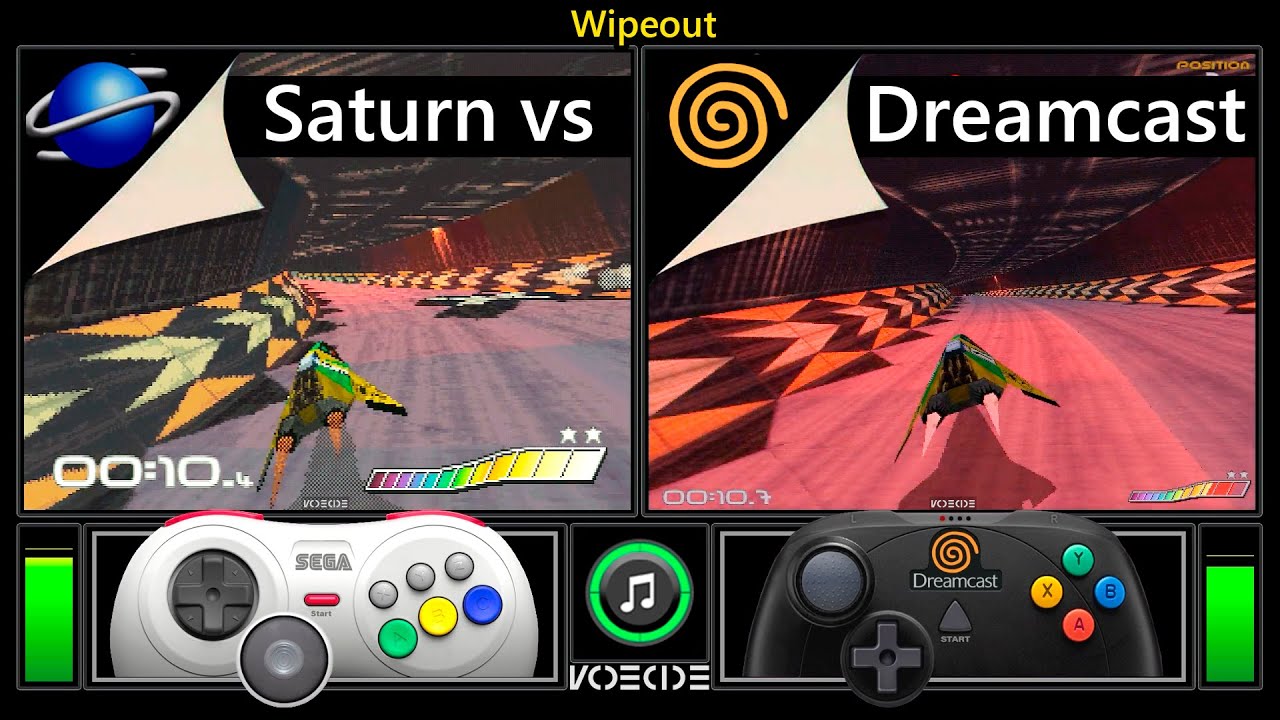 Wipeout (Sega Saturn vs Dreamcast) Real Hardware Comparison