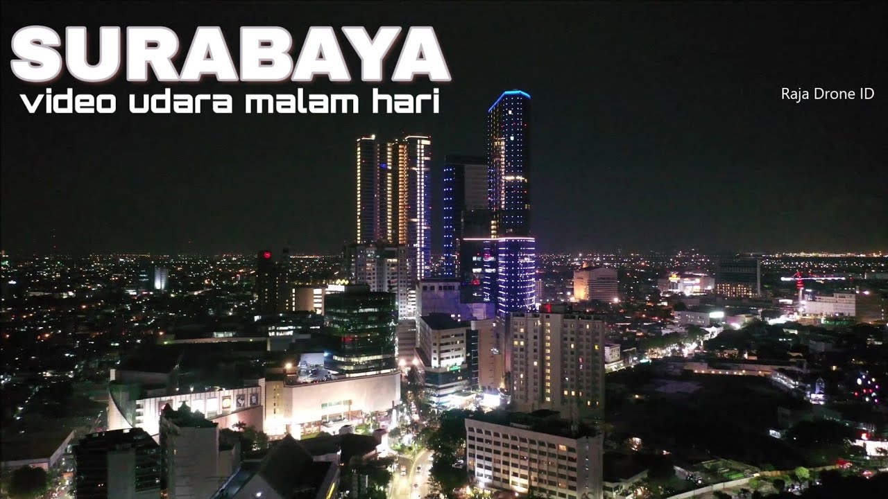 Kota Surabaya Dari Udara Malam Hari