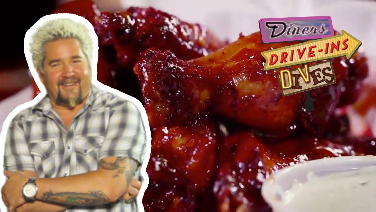 Guy Fieri Tries Award-Winning Smoked Chicken Wings | Diners, Drive-ins and Dives | Food Network