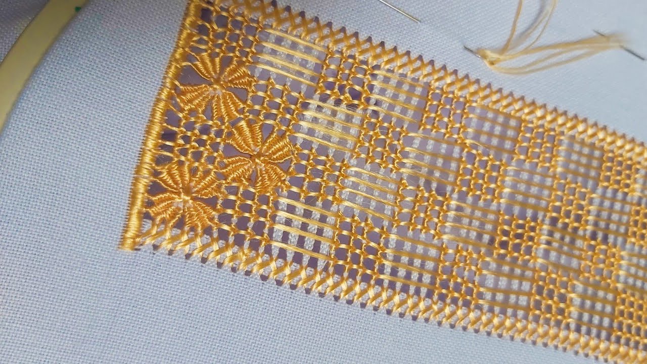 نفیسه دوزی گل چهار پر Hand embroidery l  filling stitches  l