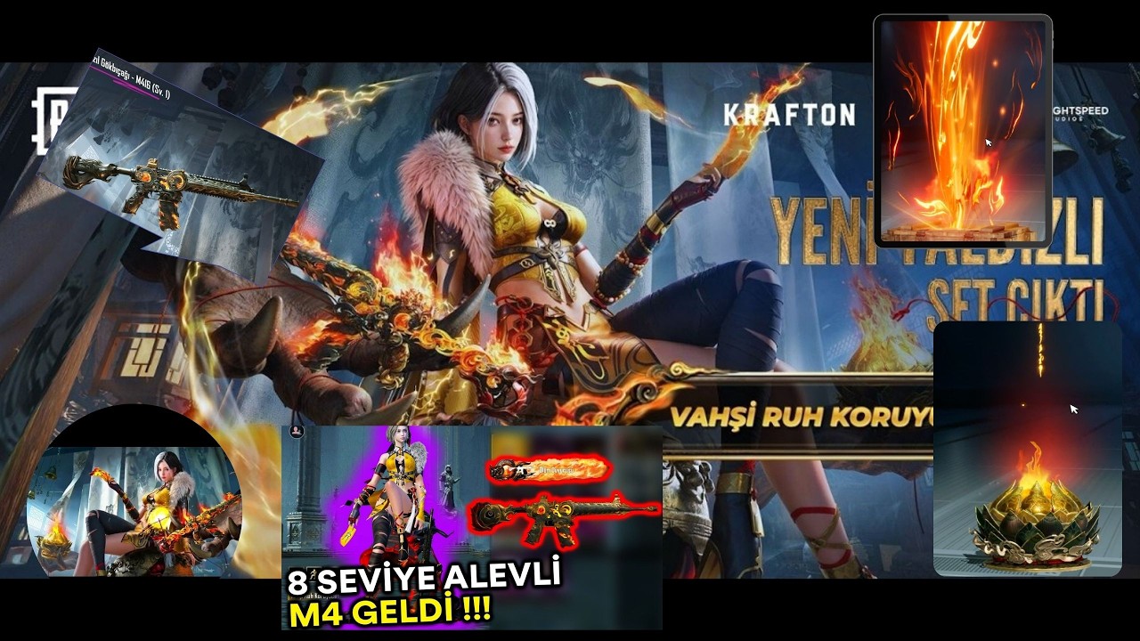 YENİ 8 SEVİYE ALEV M416 VE NİHAİ SETİ GELDİ!  KÜKREME M4 GERİ DÖNDÜ! PUBG Mobile