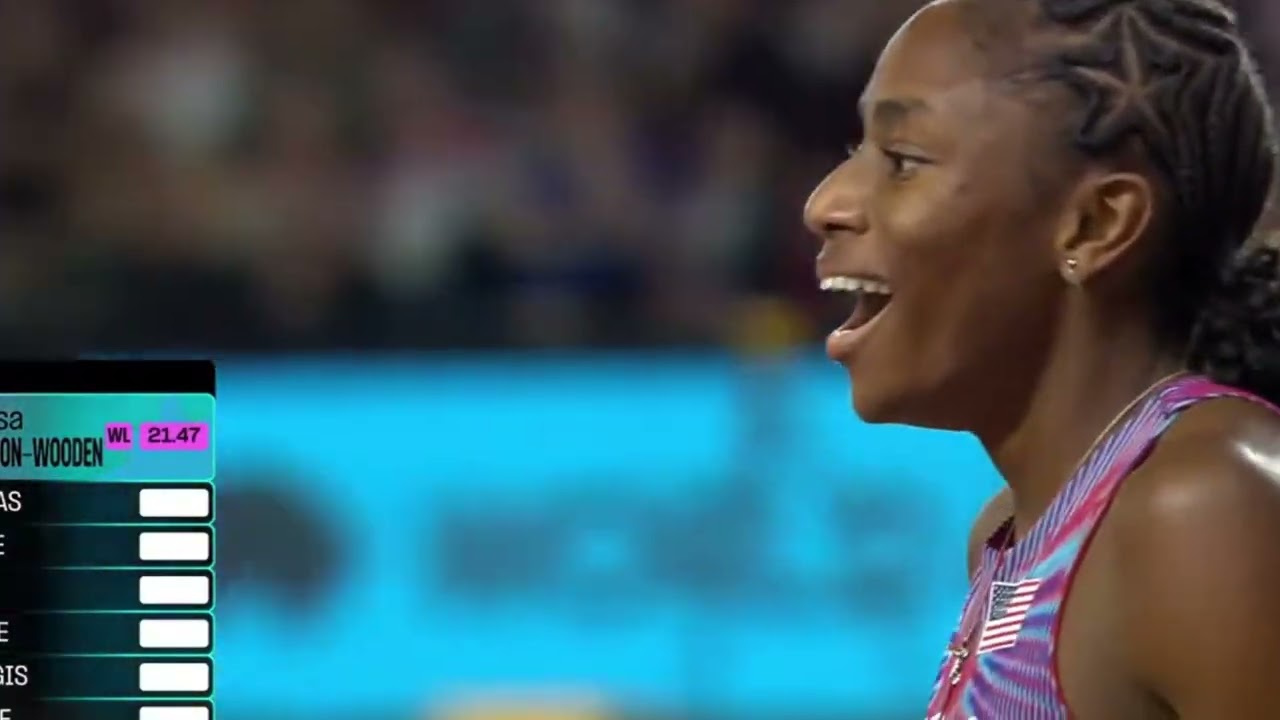 Watch Melissa Jefferson Wooden Wins women's  200m finals At World Athletics Ultimate Championship