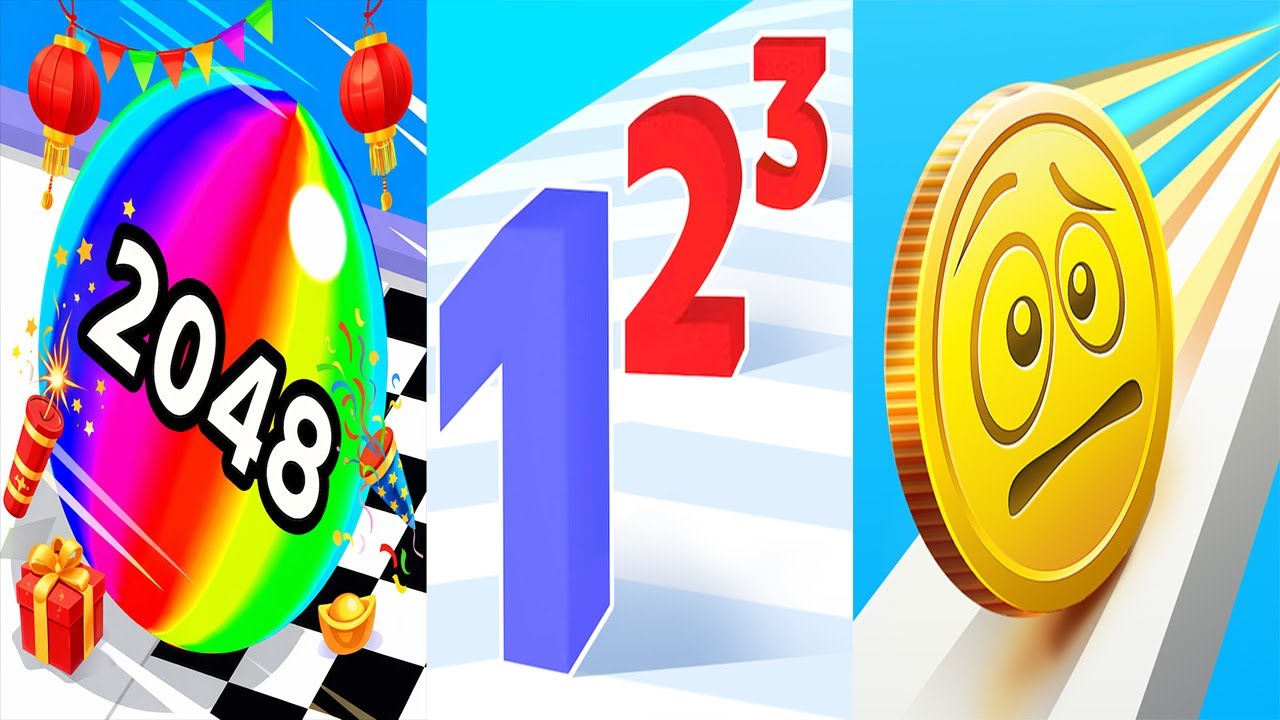 Ball Run 2048 VS Number Master VS Coin Rush - All Levels Gameplay Android iOS Ep 1