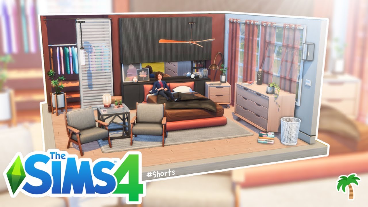 'Sleek Slumber' Custom Content Showcase ⏰ The Sims 4 Stop Motion Room Build #shorts