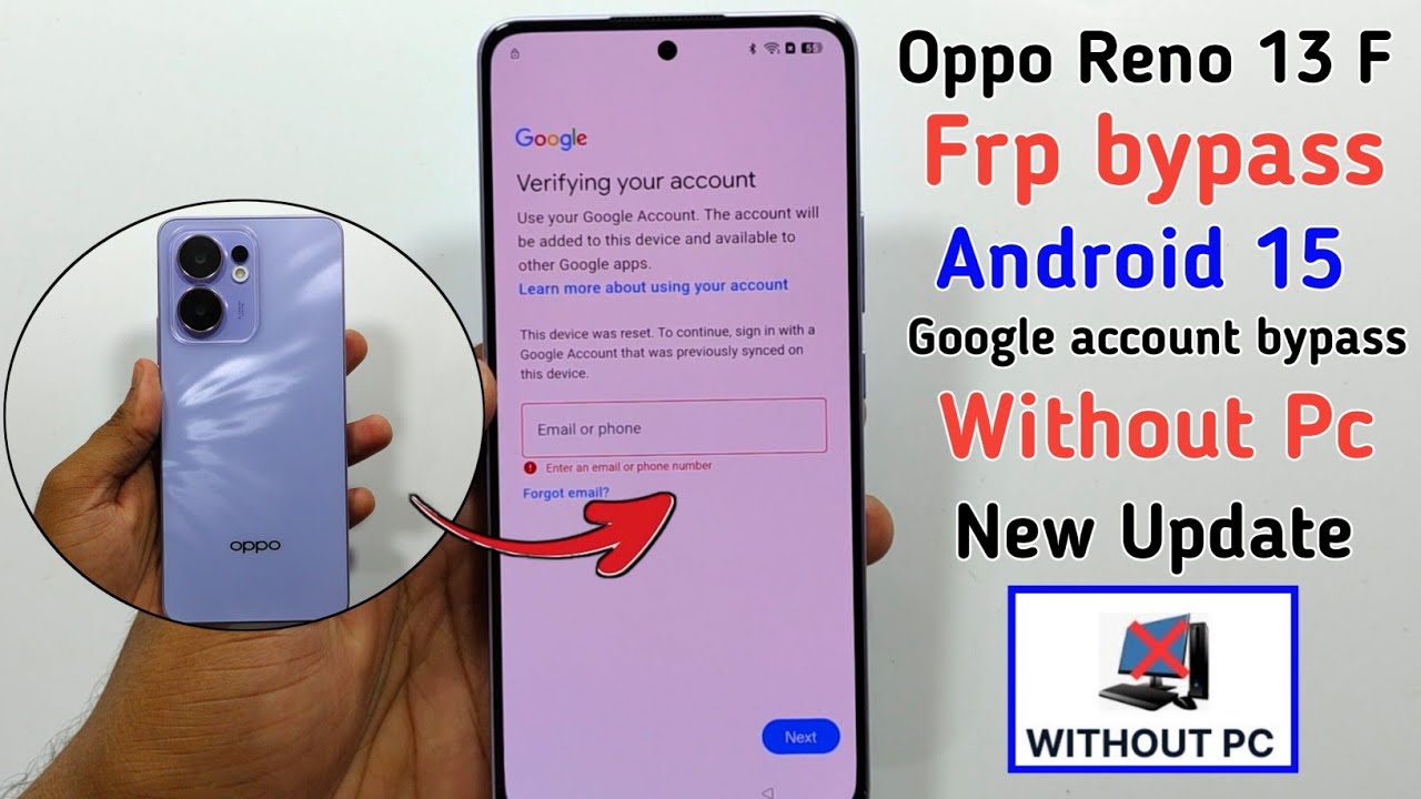 Oppo Reno 13 F FRP Bypass 2025 Without PC | Oppo Reno13 F FRP Bypass Android 15 | New Method 2025